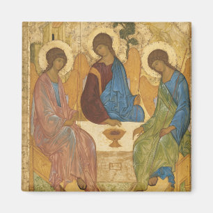 Holy Trinity Russian Orthodox Icon - Three Angels Magnet