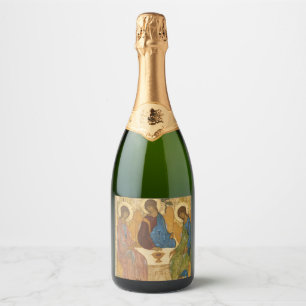 Holy Trinity Russian Orthodox Icon - Three Angels Sparkling Wine Label