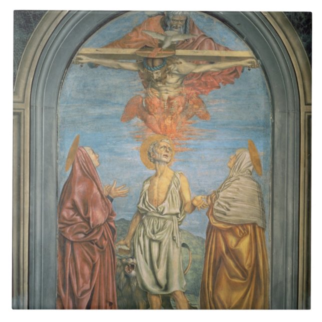 Holy Trinity with St. Jerome (fresco) Ceramic Tile (Front)