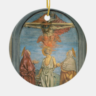 Holy Trinity with St. Jerome (fresco) Ceramic Tree Decoration