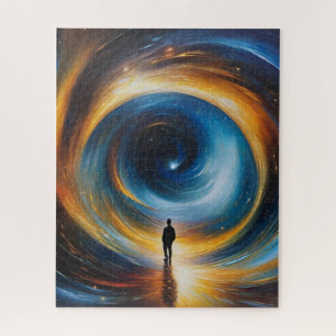 Holy Unknown Human Gazing into Univeral Vortex Jigsaw Puzzle