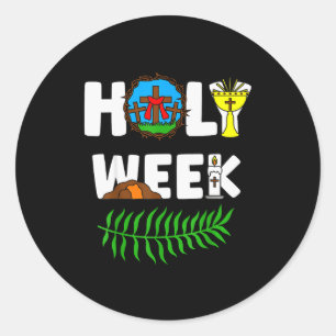 Holy Week Palm Sunday Maundy Thursday Good Friday  Classic Round Sticker