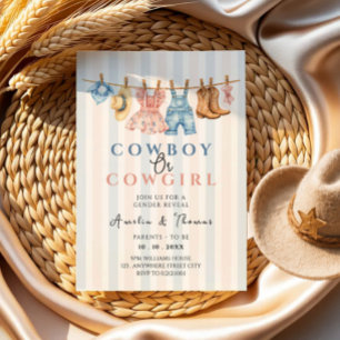 holy Western Cowboy or Cowgirl Gender Reveal Invitation