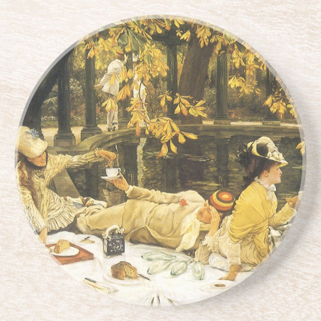 Holyday, the Picnic by James Tissot, Victorian Art Coaster (Front)