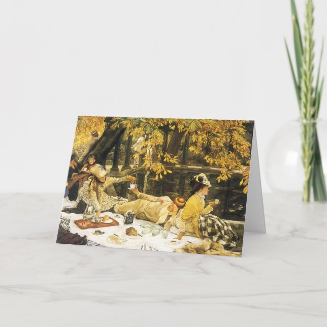 Holyday, the Picnic by James Tissot, Victorian Art Holiday Card (Front)
