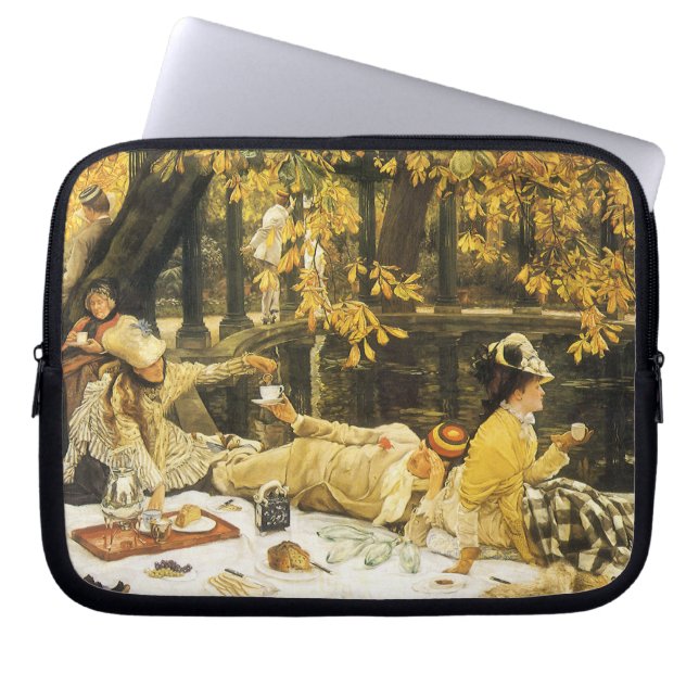 Holyday, the Picnic by James Tissot, Victorian Art Laptop Sleeve (Front)