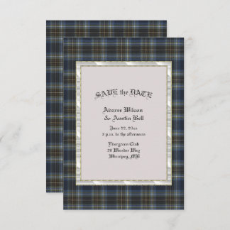Holyrood Scottish Tartan with Pearl Frame  Save The Date