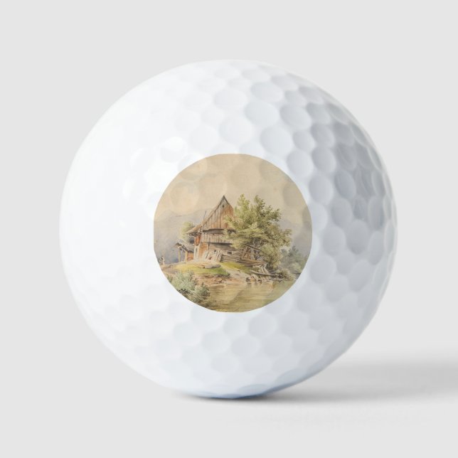 Holzhütte am See – Carl Lafite Golf Balls (Front)