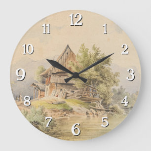 Holzhütte am See – Carl Lafite Large Clock