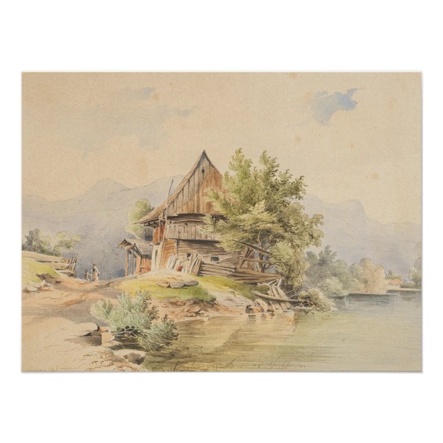 Holzhütte am See – Carl Lafite Poster (Front)