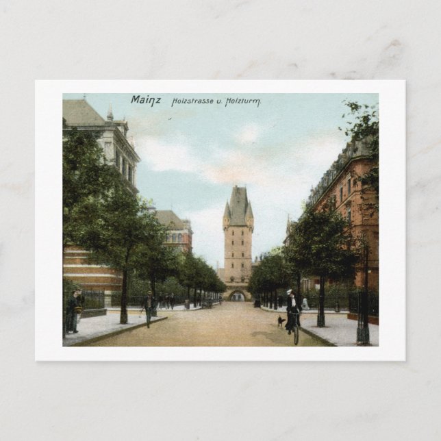Holzstrasse, Mainz, Germany Vintage Postcard (Front)