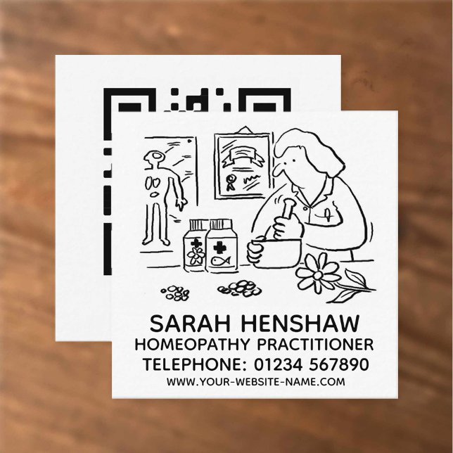 Homaeopathic Homaeopathy Practitioner Square Business Card (Creator Uploaded)