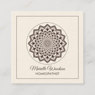 Homaeopathy Mandala Symmetry White Square Business Card