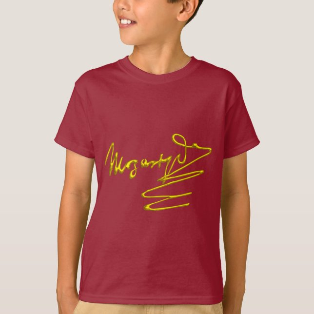 HOMAGE TO MOZART 3D Gold Signature of Composer T-Shirt (Front)