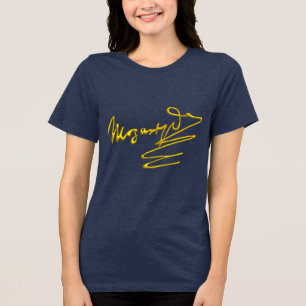 HOMAGE TO MOZART 3D GOLD SIGNATURE OF COMPOSER Tri-Blend SHIRT