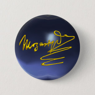 HOMAGE TO MOZART,blue topaz 6 Cm Round Badge
