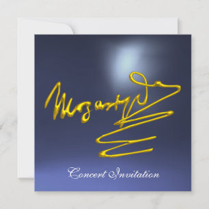 HOMAGE TO MOZART, GOLD  BLUE CONCERT INVITATION