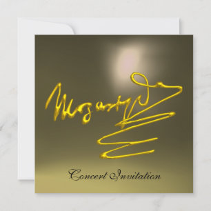 HOMAGE TO MOZART, GOLD  GREY CONCERT INVITATION