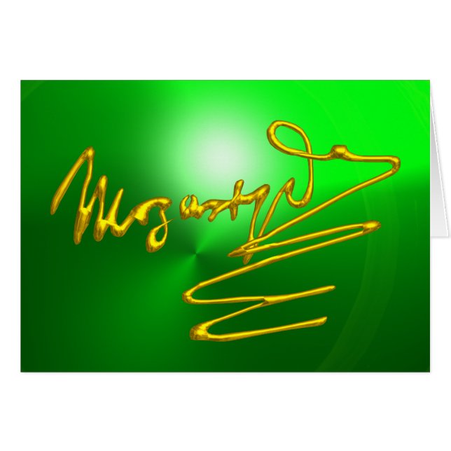 HOMAGE TO MOZART Gold Signature of Composer Green (Front Horizontal)