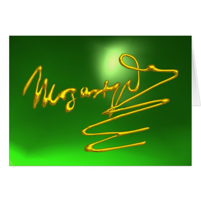 HOMAGE TO MOZART Gold Signature of Composer Green (Front Horizontal)
