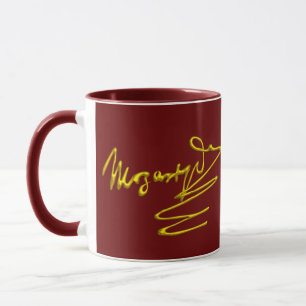 HOMAGE TO MOZART Gold Signature Of Composer Red Mug