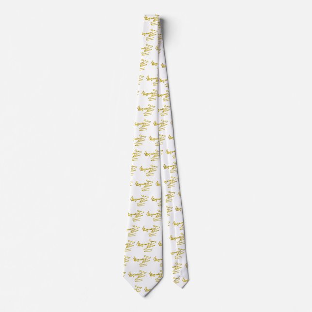 HOMAGE TO MOZART Gold Signature Of Composer White Tie (Front)