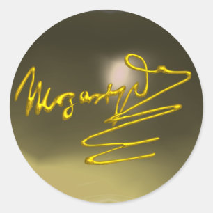 HOMAGE TO MOZART, grey agate Classic Round Sticker