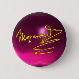 HOMAGE TO MOZART, pink amethyst 6 Cm Round Badge