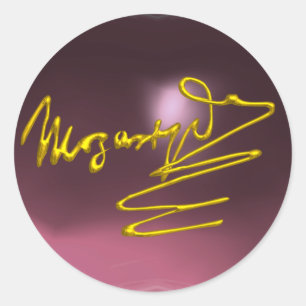HOMAGE TO MOZART, pink purple amethyst Classic Round Sticker