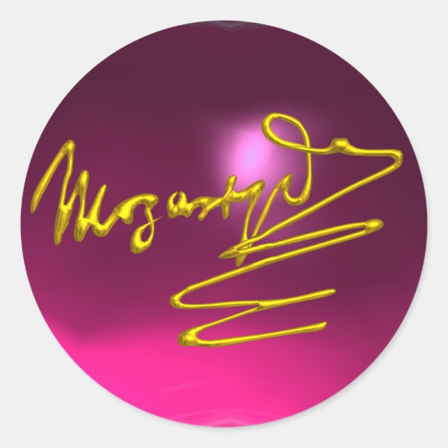 HOMAGE TO MOZART, pink purple amethyst Classic Round Sticker (Front)