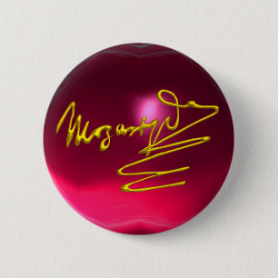 HOMAGE TO MOZART, pink red ruby 6 Cm Round Badge