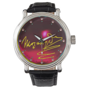 HOMAGE TO MOZART ,RED BURGUNDY GEMSTONE WATCH