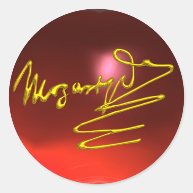 HOMAGE TO MOZART,red ruby Classic Round Sticker (Front)