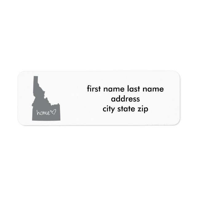 Home <3 Idaho Return Address Label (Front)