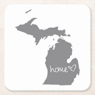 Home <3 Michigan Square Paper Coaster