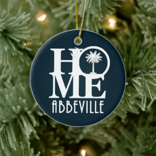 HOME Abbeville South Carolina Ceramic Ornament
