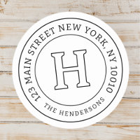 Home Address Chic Modern Family Monogram