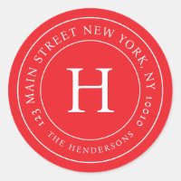 Home Address Modern Simple Chic Family Monogram