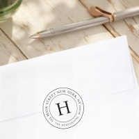Home Address Modern Simple Chic Family Monogram