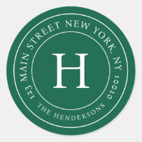 Home Address Modern Simple Chic Family Monogram