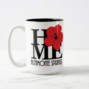 HOME Altamonte Springs Red Hibiscus 15oz Two-Tone Coffee Mug