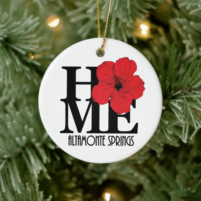 HOME Altamonte Springs Red Hibiscus Ceramic Ornament (Tree)