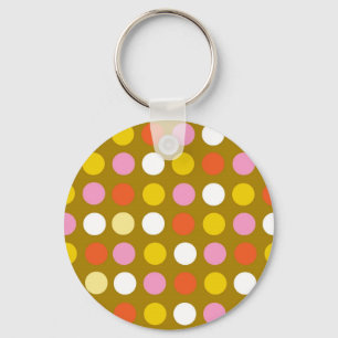 Home and business, bright colour polka dots. key ring