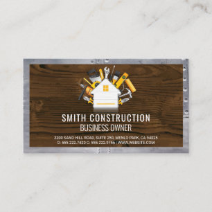Home and Tools   Wood and Metal Rivets Business Card
