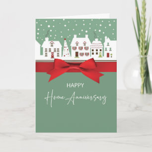 Home Anniversary Realtor to Client Winter Houses Card