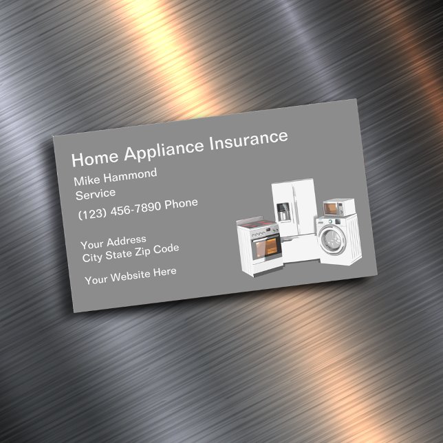 Home Appliance Insurance And Repair Magnetic Business Card (Creator Uploaded)