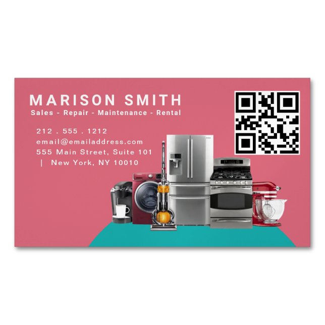 Home Appliance Sales And Service  Magnetic Business Card (Front)