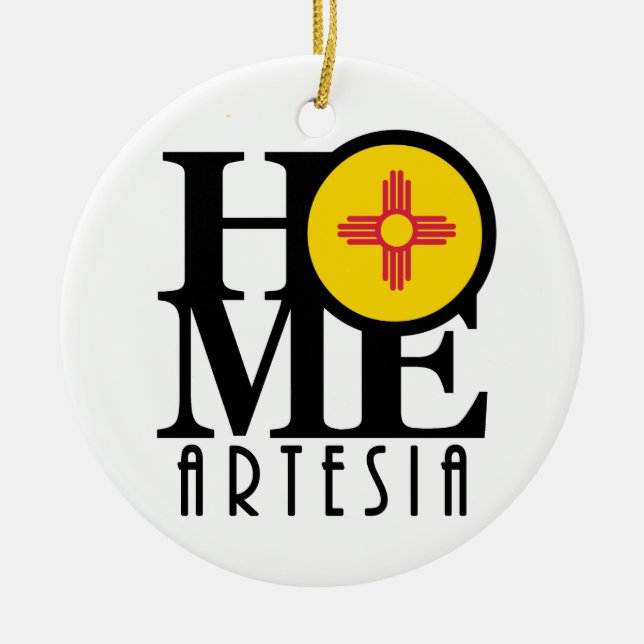 HOME Artesia New Mexico Ceramic Ornament (Front)