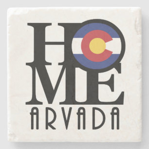 HOME Arvada Colorado Stone Coaster