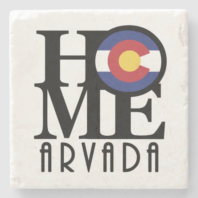 HOME Arvada Colorado Stone Coaster (Front)